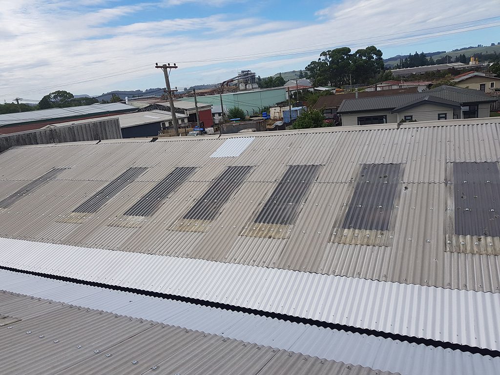Roof inspection on a metal roof